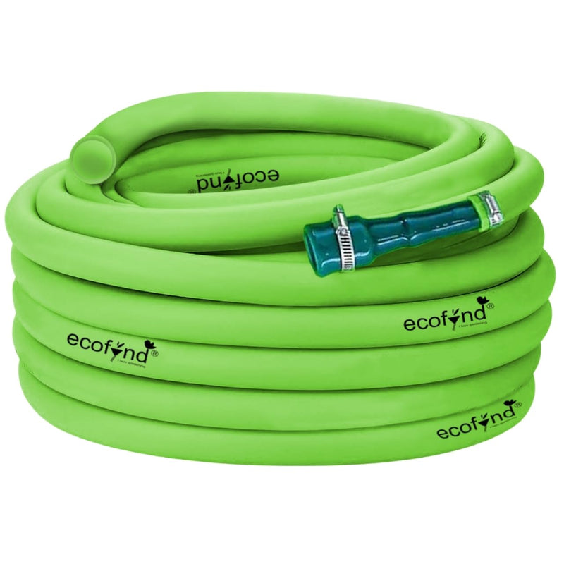 ecofynd 15 Meter/50 Feet, 1/2 Inch Flexible PVC Green Water Pipe, Heavy Duty Long Pipes with Tap Hose Connectors, Home Garden, Car Wash, Floor Clean, Park Cleaning, Outdoor Indoor Use