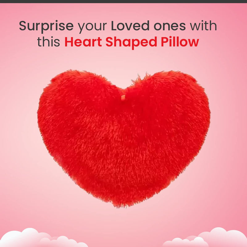 Sleepsia Heart Shape Cushion Pillow - Valentine Gift for Girlfriend/Boyfriend/Couples/Husband and Wife - Valentine's Day Love Pillow (Red, 13 * 13 Inch)