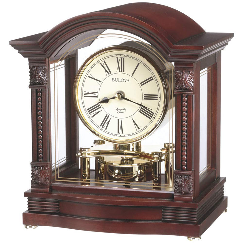 Bulova B1987 Bardwell Clock, Antique Walnut Finish