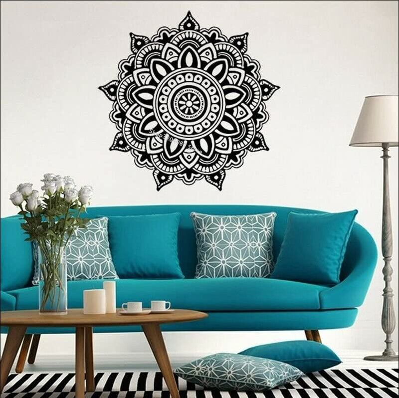 GADGETS WRAP Wall Decal Vinyl Sticker for Home Office Room Decoration Mandala Flower Pattern Wall Sticker