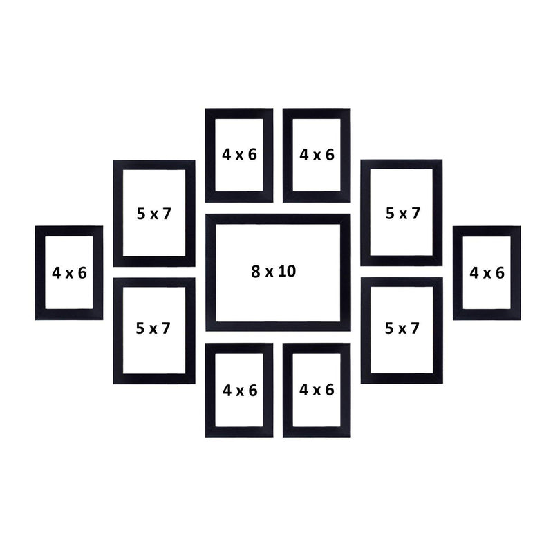 AG Crafts� Wall 11 Collage Photo Frames Black (Black), Glass, Rectangular