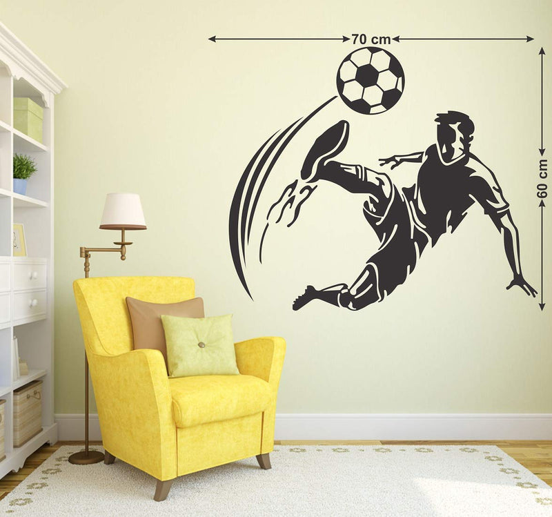 Tuffuk Foot Ball Player Large Vinyl Wallstickers for Home Decorations(70 cm x 60 cm)4TZ306