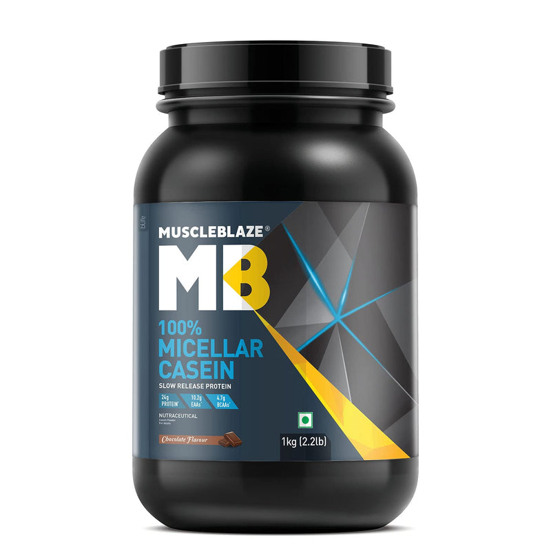 MuscleBlaze 100% Micellar Casein (Chocolate, 1 kg / 2.2 lb)