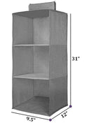 Hanging Wardrobe Organizer- 3 Shelves Non-Woven Fabric Hanging Storage Wardrobe Organizer