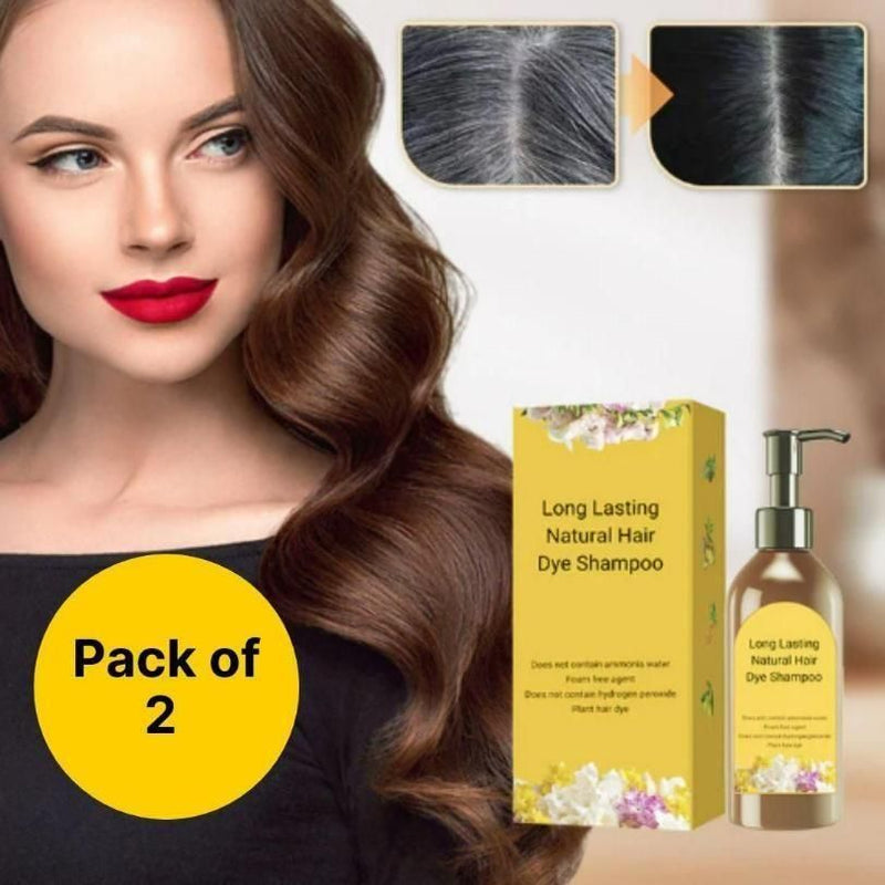 Long Lasting Natural Hair Dye Shampoo 100ML (Pack of 2