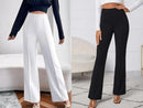 Women's Nontransparent Fabric Classic-Stylish Pant Pack of 2 (Black & White)
