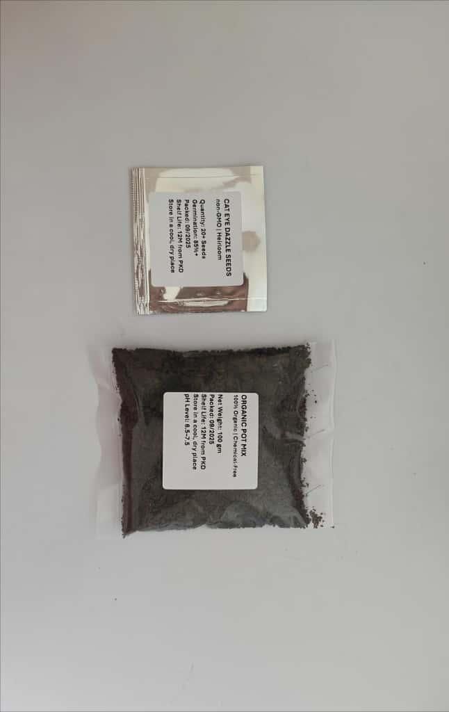 Cat Eye Dazzle Seeds and Free Organic Pot Mix 100 Grams