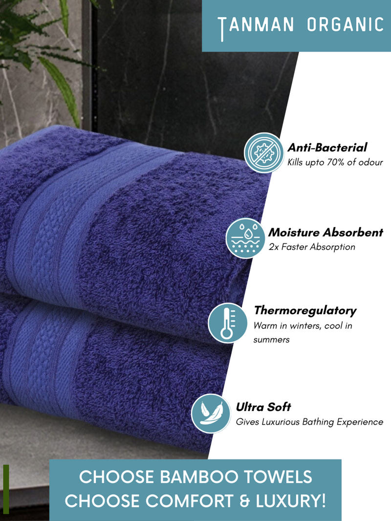 Tanman Organics Bamboo Fiber Bath Towel  - Blue