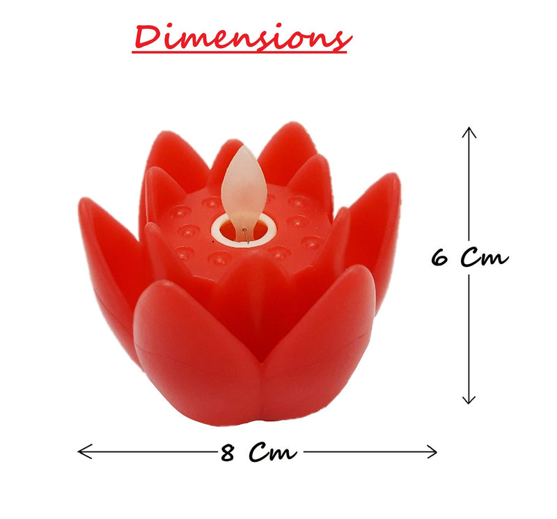 AFTERSTITCH Lotus Flower shape LED candles Lights diya for home decoration (Pack of 3) (Batteries Included) with flickering & blinking effects