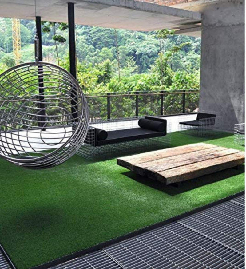 Comfy Home Artificial Grass Carpet (Natural Green)