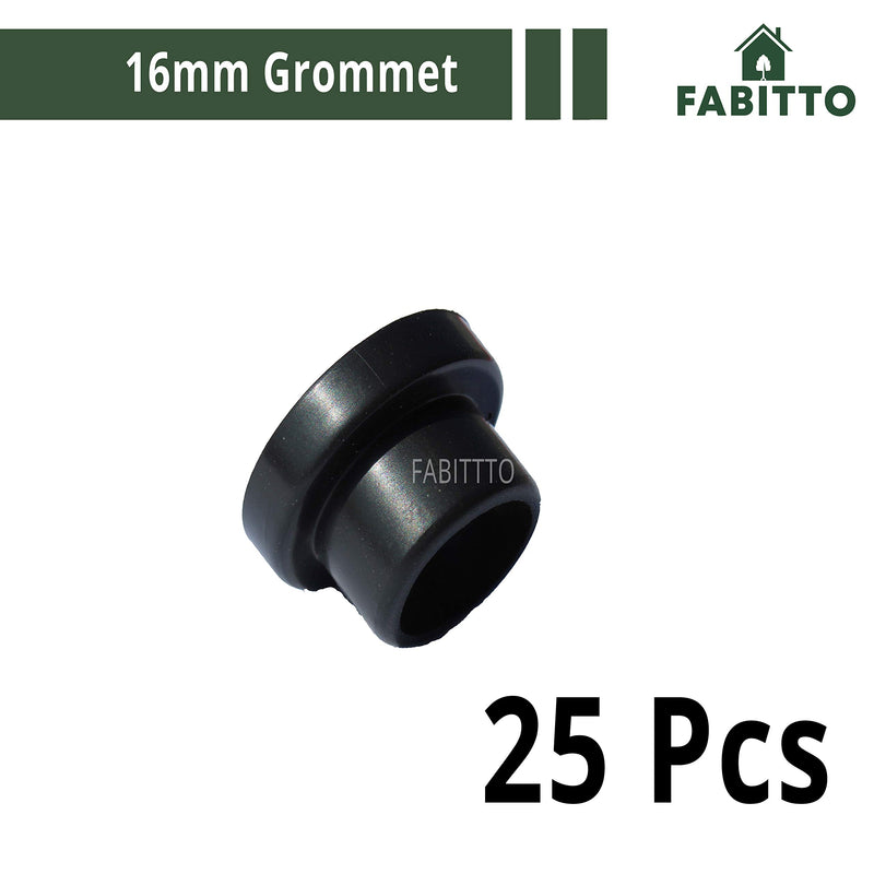 FABITTO 16mm Drip Irrigation Pipe Rubber Grommets Garden Watering take up for Hose Pipe Set of 25.