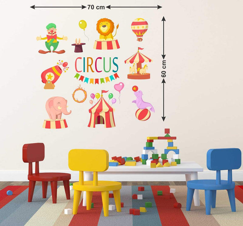 Tuffuk Circus Large Vinyl Wallstickers for Home Decorations (70 cm x 60 cm)5TZ356