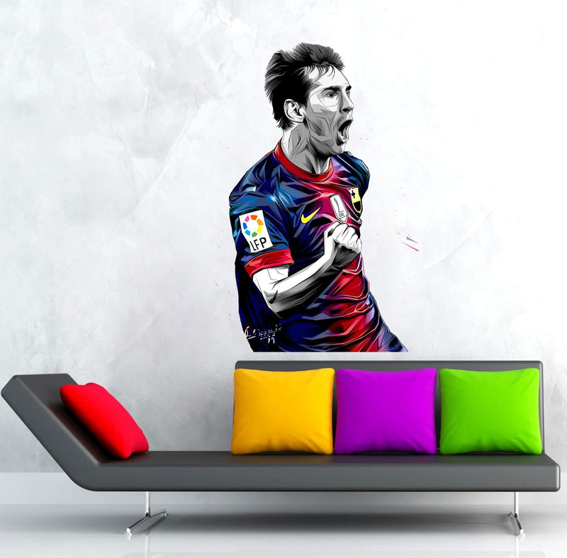 Sticker Yard Messi Cheer up Vinyl Wall Sticker for Living Room/Bedroom/Office and All Decorative Wall Stickers Size 40X55CM