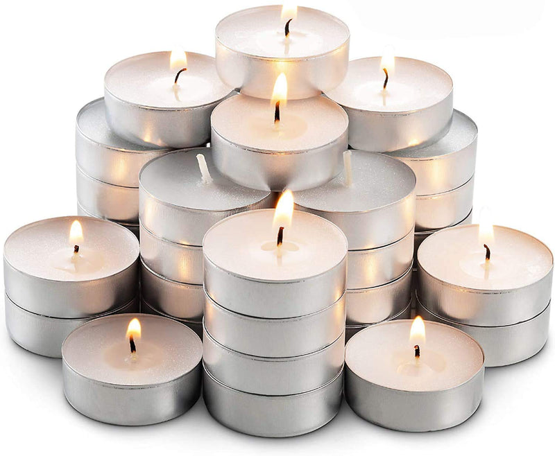 AuraDecor Pure Paraffin Wax Smokeless Multi Purpose Tea Light Candle (10.00 cm x 10.00 cm x 3.00 cm, White, Set of 200)