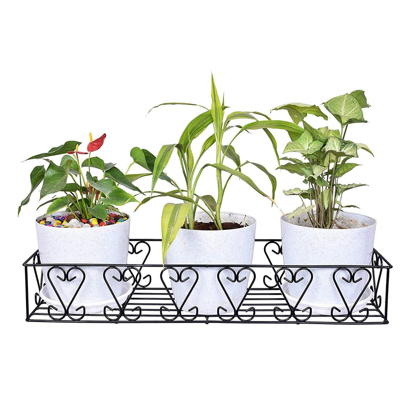 D&V ENGINEERING - Creative in innovation Metal Wall Fixing Wall Mounting Hanging Shelves Wall Hanging Plant Planter Pot Stand Bracket For Balcony Black - Large, Pack Of 1