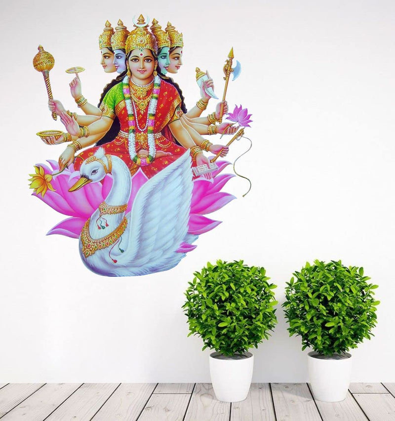 Delight Art Gayatri Maa Design Wall Sticker Size - (48 * 56) cm Model id - (DAMC00740L)