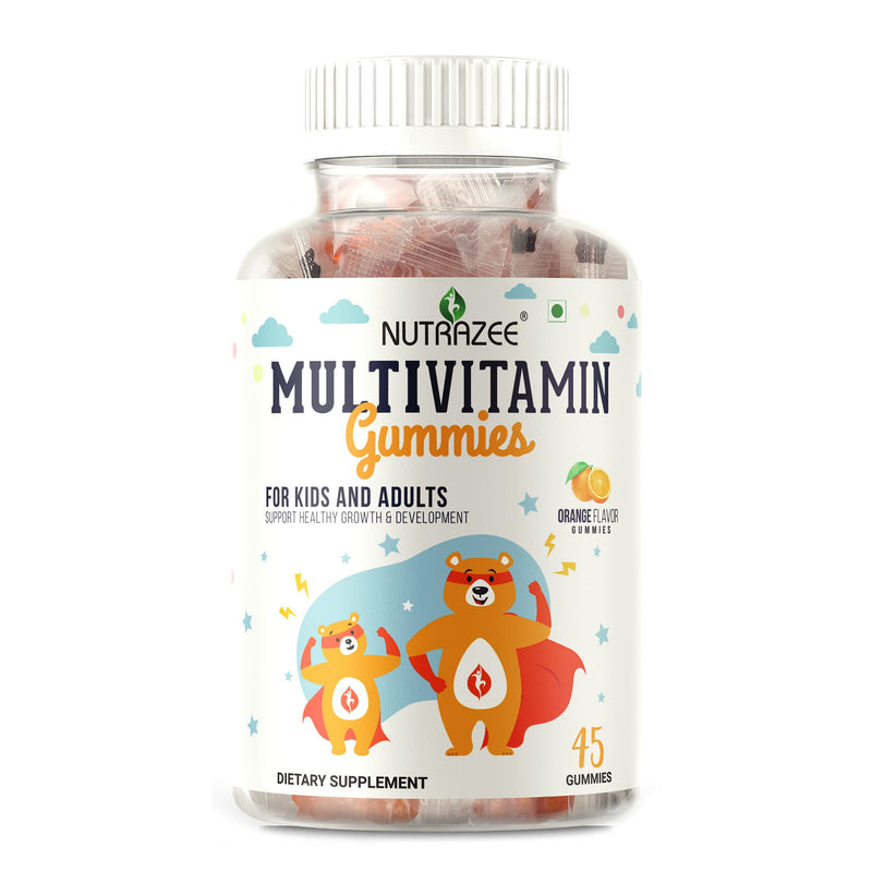 Nutrazee Multivitamin Gummies for Kids, Men & Women, Supplement With Biotin & Essential Vitamins For Healthy Growth, Development & Immunity, 45 Gummy Bears