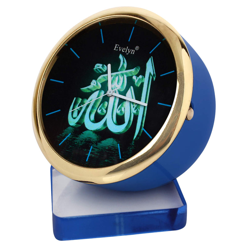 Evelyn Plastic Classic Small Table Clock (Blue_0.2 Inch X 0.3 Inch X 0.4 Inch)