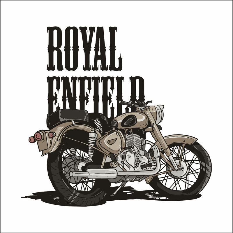 Wall Attraction™ Royal Enfield Bullet Bike Wall Stickers & Murals Size - 58x55cm MD209_S