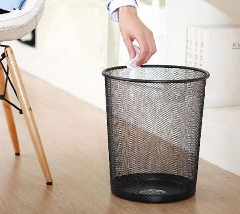 TIED RIBBONS Metal Mesh Big Size Dustbin for kids room kitchen living room office use room small(Set of 3, Black,Metal Mesh)