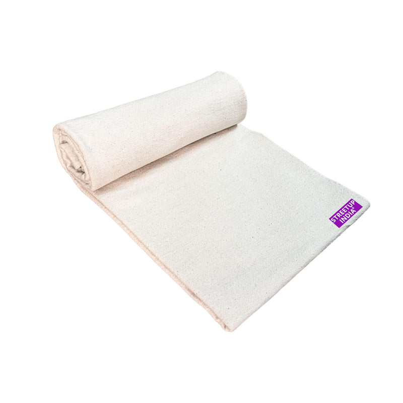 Streetup India® Cotton Iyengar Yoga Blanket White - Eco Friendly