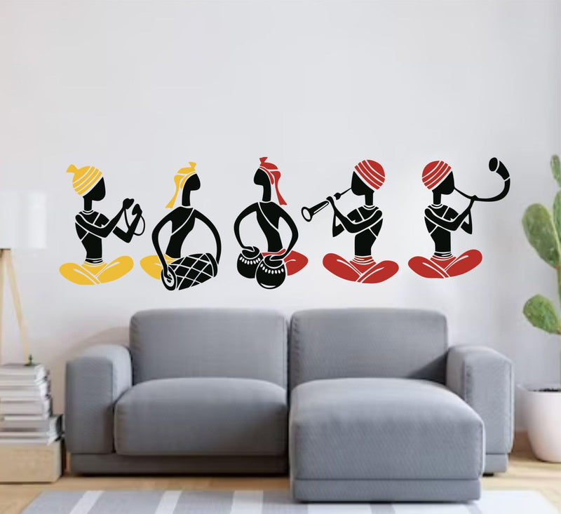 Wall Attraction™ Kokopeli Musical Group Wall Stickers & Murals Size - 119x35cm MD212_S