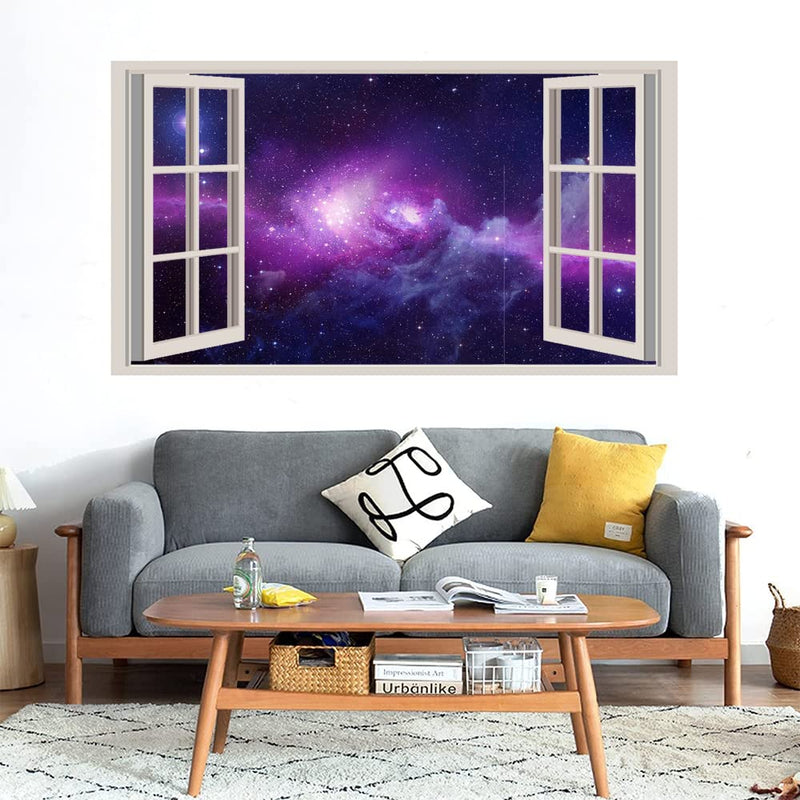 GADGETS WRAP Printed Wall Decal Sticker Fake Window Style Decal (90cm x 50cm) - Pink Galaxy (2)