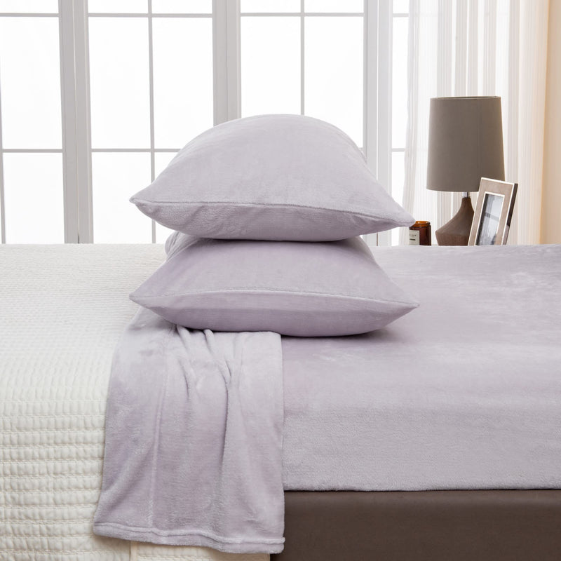 Extra Soft Cozy Velvet Plush Solid Sheet Set. Deluxe Bed Sheets with Deep Pockets. Velvet Luxe Collection (Queen, Lilac)