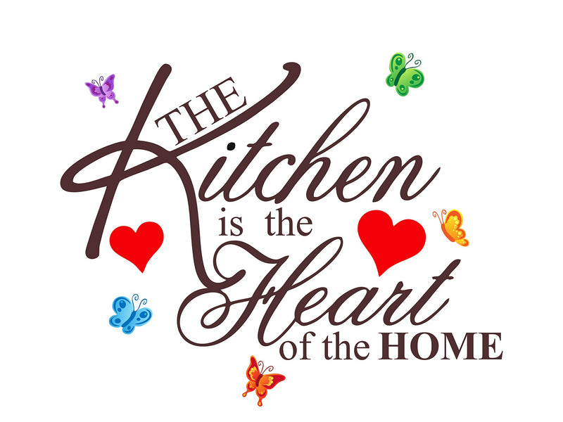 DivineDesigns™ Kitchen is The Heart of Home Wall Sticker | Wall Sticker for Living Room/Bedroom/Office and All Decorative Stickers