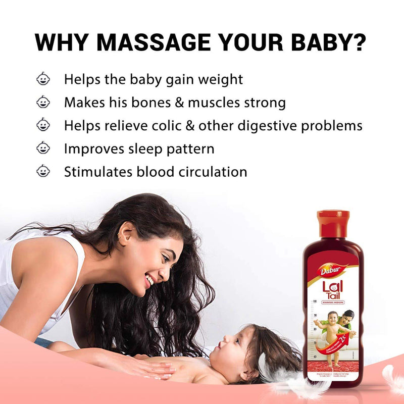 Dabur Lal Tail : Ayurvedic Baby Massage Oil – 500ml|Clinically Tested 2x Faster Physical Growth for Stronger Bones and Muscles