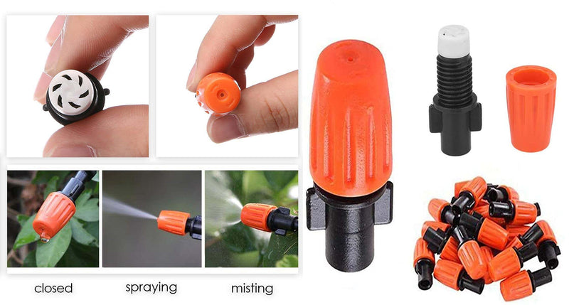 DIY Crafts 8 Pcs, Micro Drip Irrigation Kit Adjustable Nozzle Automatic Watering Kits,Garden Micro Irrigation Drip System,Plant Watering System for Patio,Greenhouse (8 Pcs, Only Orange Mist Nozzle)