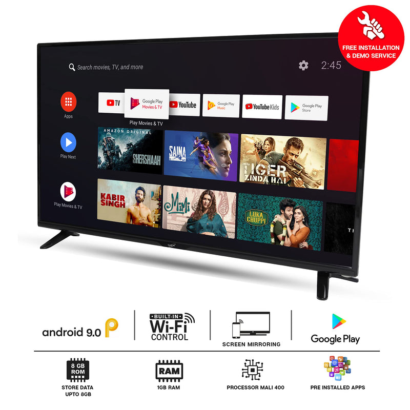 LumX 80 cm (32 Inches) HD Ready Smart Android LED TV 32YA573 (Black) (2021 Model)