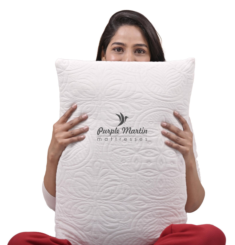 Purple Martin | Pure Natural Latex Pillow | Soap Shaped Medium Firm- Latex, Rubber Anti-Allergenic | India's Best Breathable Latex Pillow for Neck Pain and Shoulder Pain