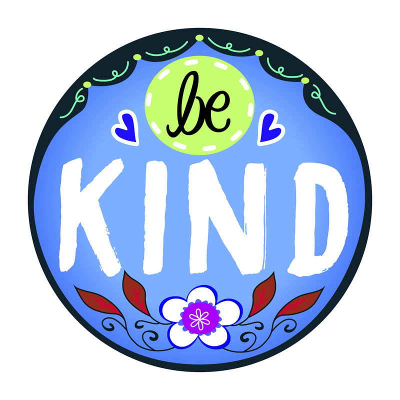 Blue Floral Be Kind Magnet for Cars, Lockers, Garage Doors, Refrigerators, and More, Inspirational and Inclusive Removable Magnetic Decal, 5 1/2 Inch