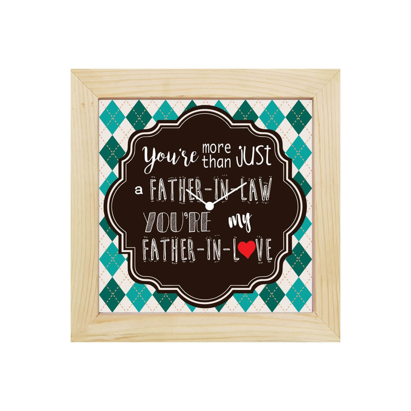 TheYaYaCafe Yaya Cafe for Father in Law Father-in-Love Desk Clock for Dad - 6x6 inches