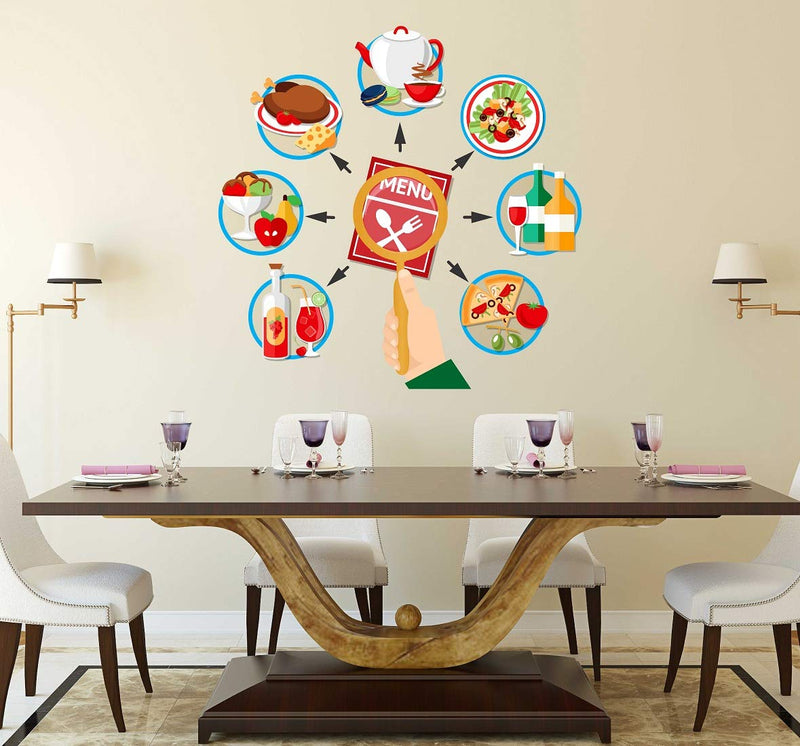 Tuffuk Food Menu Large Vinyl Wallstickers for Home Decorations(50 cm x 50 cm)4TZ196