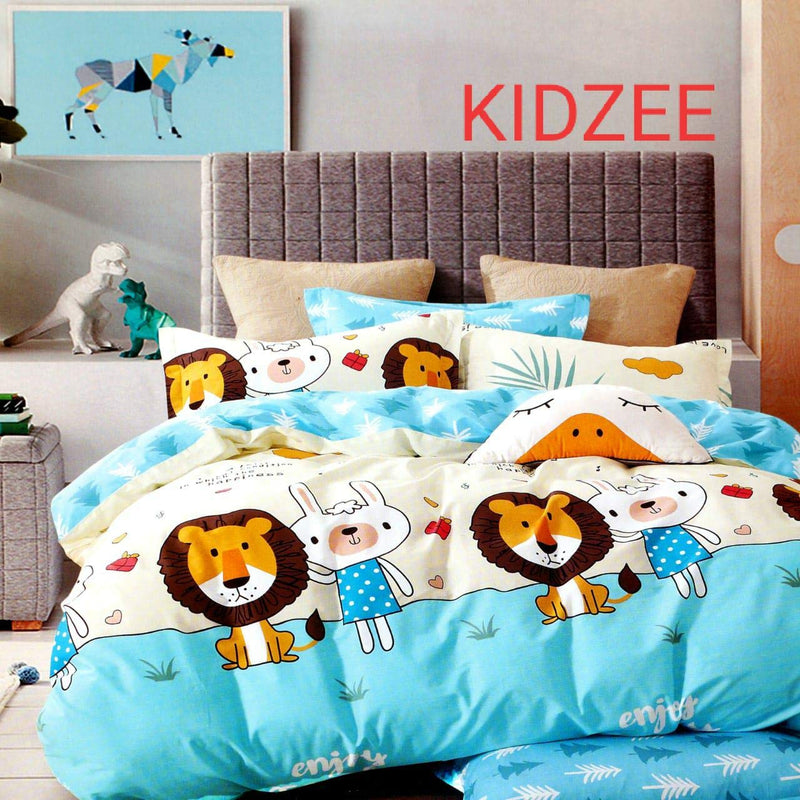 Livmoda Cartoon Bedsheet for Kids Double Bed Cotton for Boys/Girls with 2 Pillow Covers