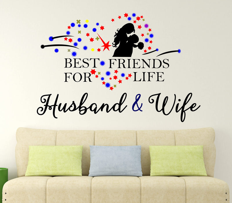 LANSTICK Best Friends for Life Husband & Wife Wall Sticker