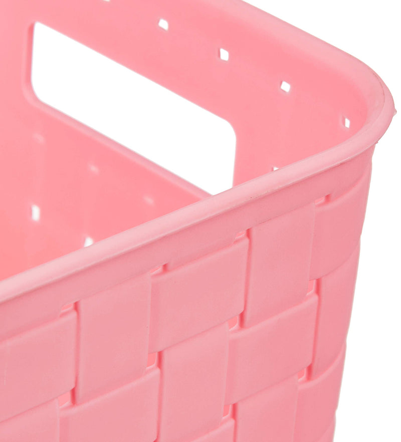 Amazon Brand - Solimo Fruit Plastic Basket Set (3 pieces, Pink)