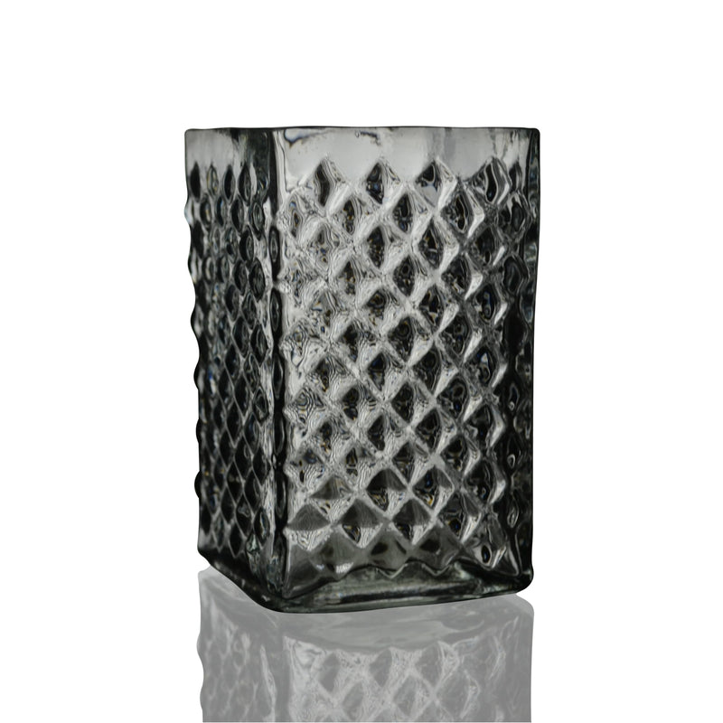 Clear Glass Square Vase for Flower Candle Holder and Showpiece 5 Inch (4x5 Inch, 1)