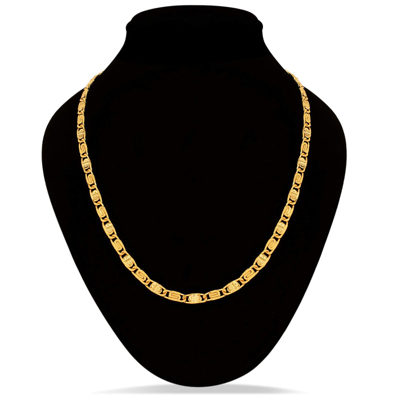 Fashion Frill Micro Gold Plated Brass Non-Precious Metal Neck Chain Necklace For Men Women Boys Girls