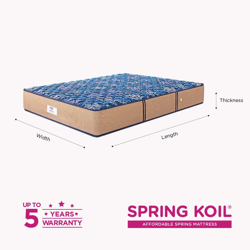 peps Springkoil Bonnell 10-inch Queen Size Spring Mattress (Dark Blue, 75x60x10)