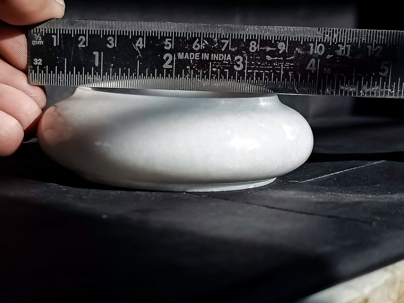 The Indian Stone Art |Handmade White Marble 4 Inch Round Tabletop Ashtray Indoor Outdoor Use Cigarette Cigar Ash Holder Desktop Smoking for Home Or Office Gifts for Men 4 Inch