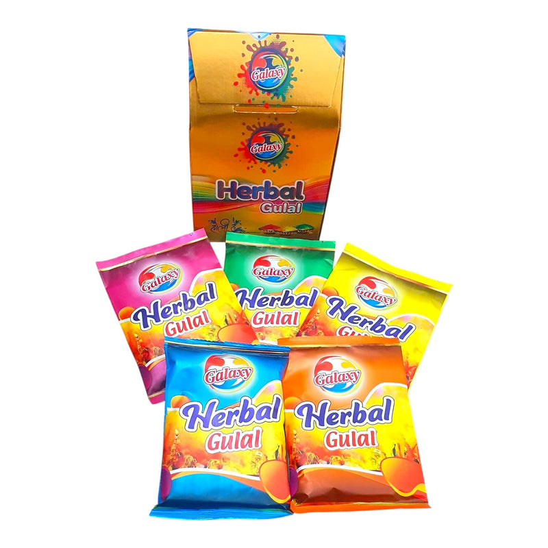 Gurjas Fancy Kitchen Natural Holi Colours Herbal Gulal; Holi Celebration Galaxy Herbal Gulal Holi Colours,Safe for Kids Pack of 5 Assorted Colours-(Multicolour)
