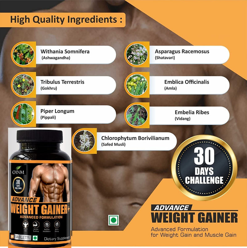 OINM ADVANCE Weight Gainer + 30 Capsule (Advance Formulation) Ayurvedic Medicine for Boys Girls