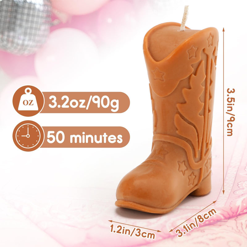 Tuitessine Cowgirl Gifts Novelty Boot Candle Cowboy Decorative Candles Natural Soy Wax Brown Lavender Scented Cute Western Home Bedroom Valentines Day Decor Birthday Women Presents 2PCS