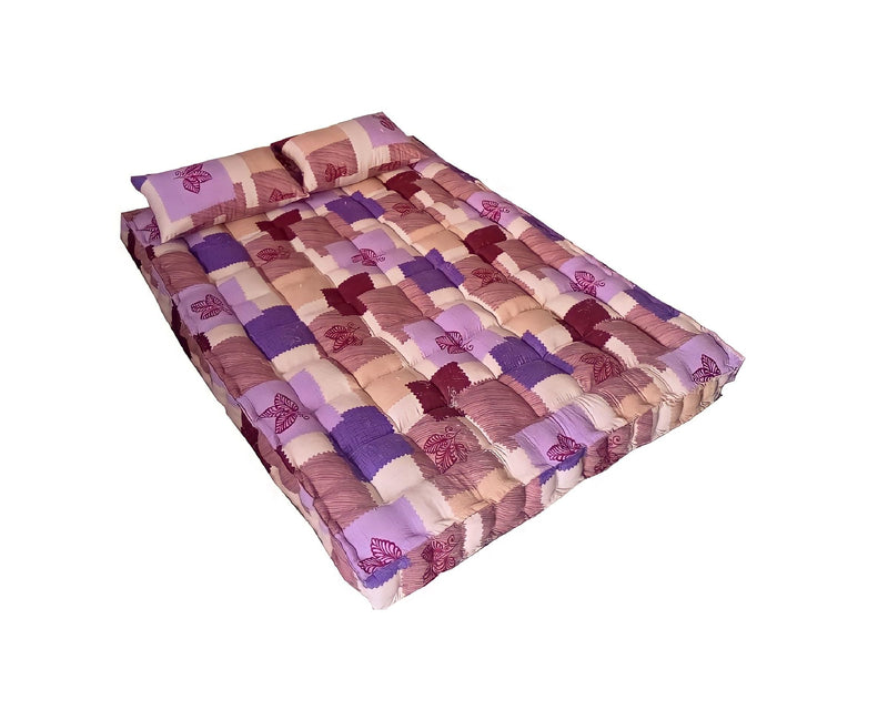 FMS Mattress - Organic Kapok/Silk Cotton/Ilavam Panchu Queen Size Mattress.[ Size 5 x 6.5 ft/ 78 x60 x 6 Inches ](Multicolour)