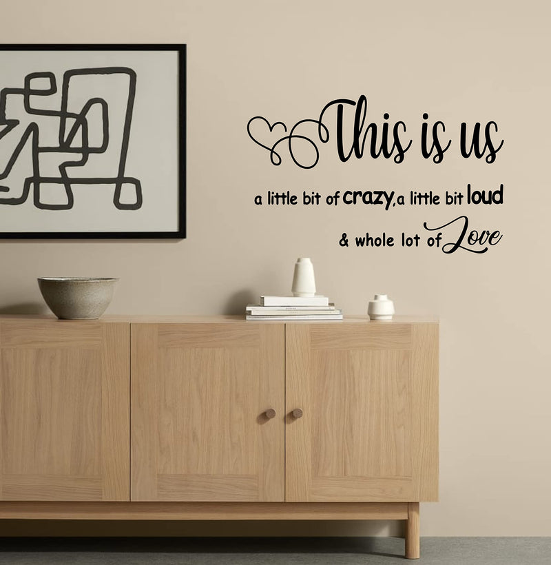 HS Decor This is Us Family Motivational Quotes PVC Vinly Black Wall Sticker for Home Decoration (40 cm X 60 Cm)