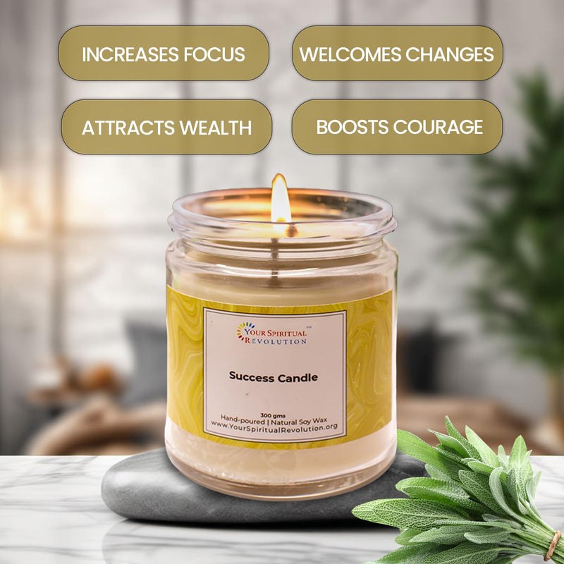 Your Spiritual Revolution Success Candle for Good Luck Prosperity Career Goals Manifest Healing Ritual Glass Jar Natural Soy Wax Scented Candle