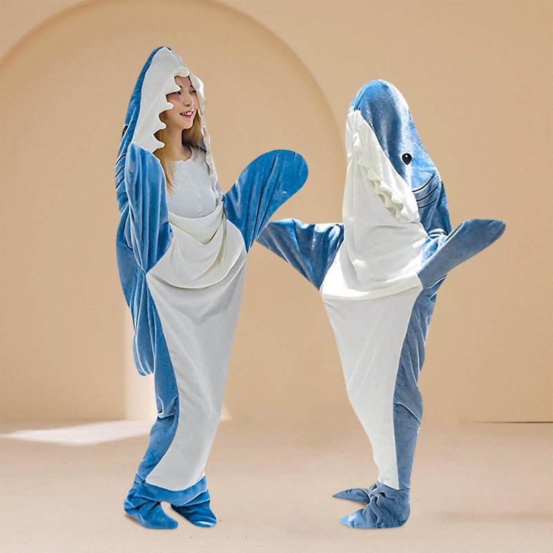 UJEAVETTE® Shark Blanket Parties Plush Funny Clothing Comfortable Cosplay Shark Costume S